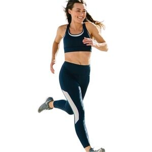 Zyia Active Navy Primo Mesh Hi-Rise 7/8 Leggings Size:‎ 8-10 NWOT